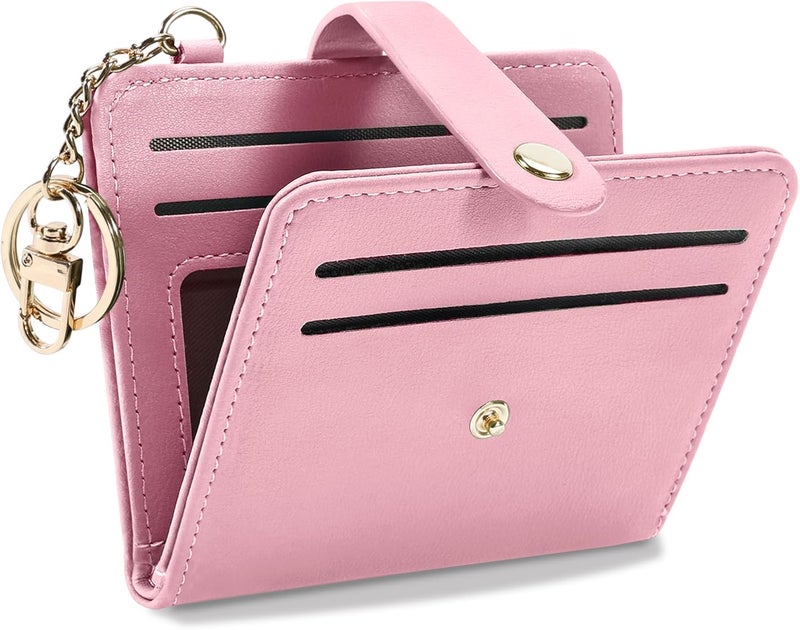 Airkit Small Wallets Woman RFID Blocking Leather Credit Card Holder - with ID Window - Card Wallets for Women - with Zipper Coin Purse - Keychain Wallet - Image 1